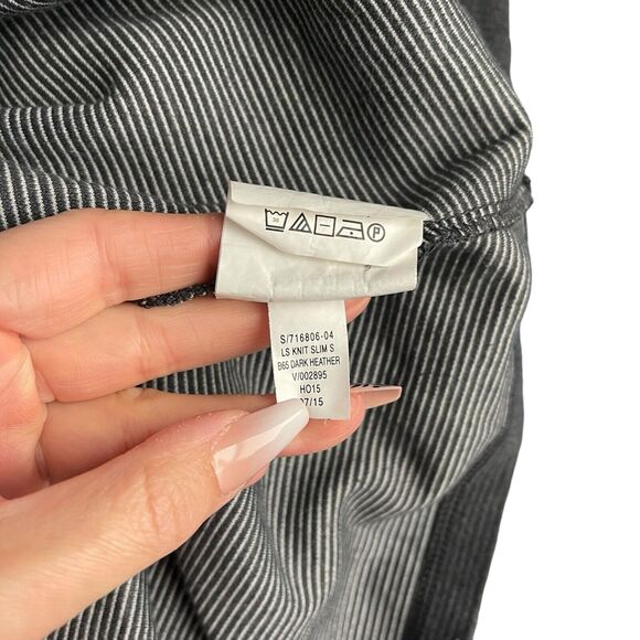 Old Navy Large Shift Dress Gray Stripe 3/4 Sleeve Career Knit Boxy - Picture 4 of 9